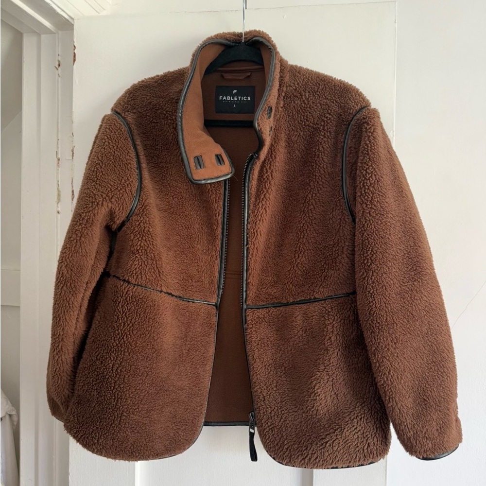 Fabletics Women's Brown Fleece/Teddy Jacket